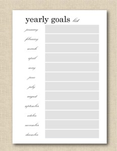 Yearly Goals - LIfe's Lists