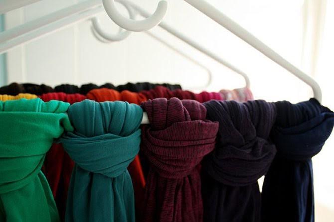 Organized Your Scarves with a regular hanger