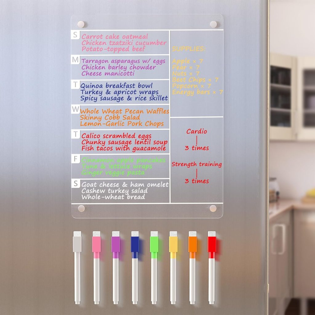 Magnetic Weekly Meal Planner for Fridge - Summer Meal Prep Blog Livable Solutions