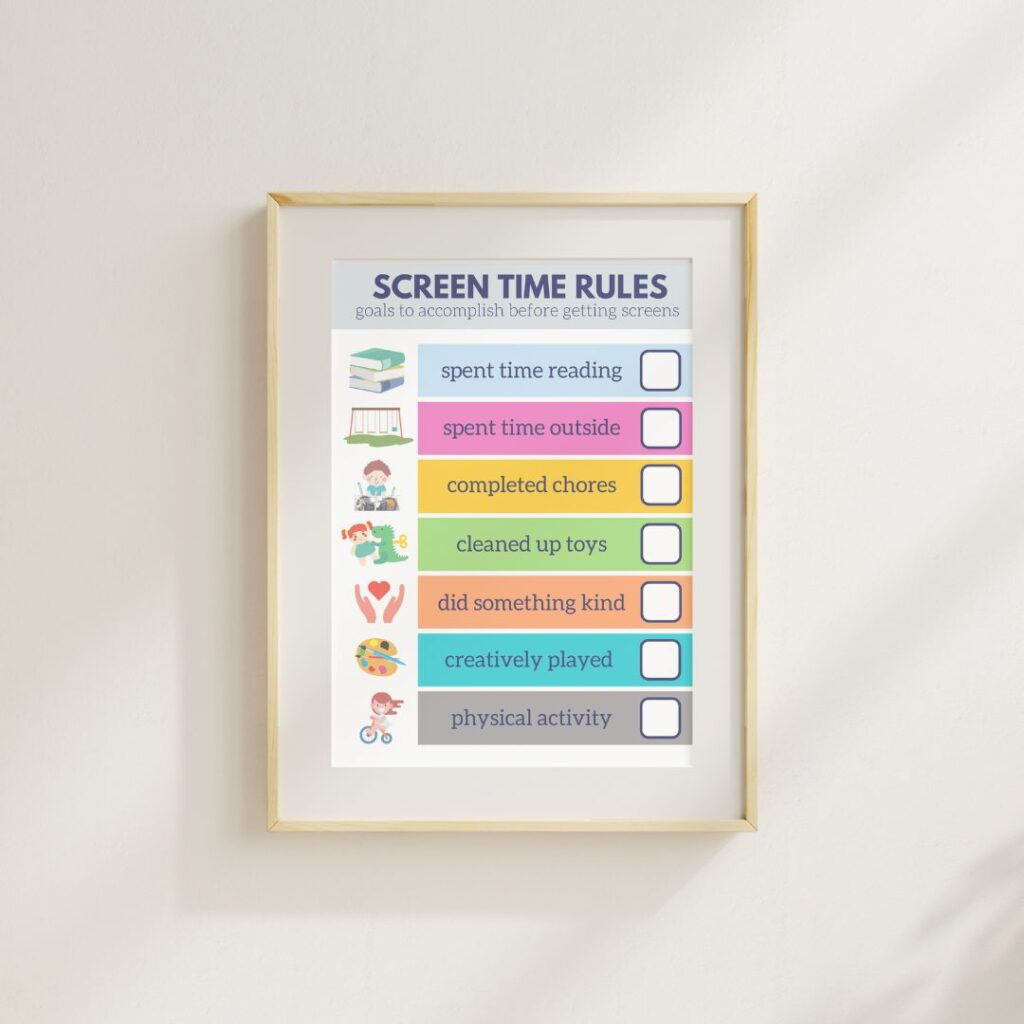 Screen Free Summer Challenge Chart from Livable Solutions Professional Organizing
